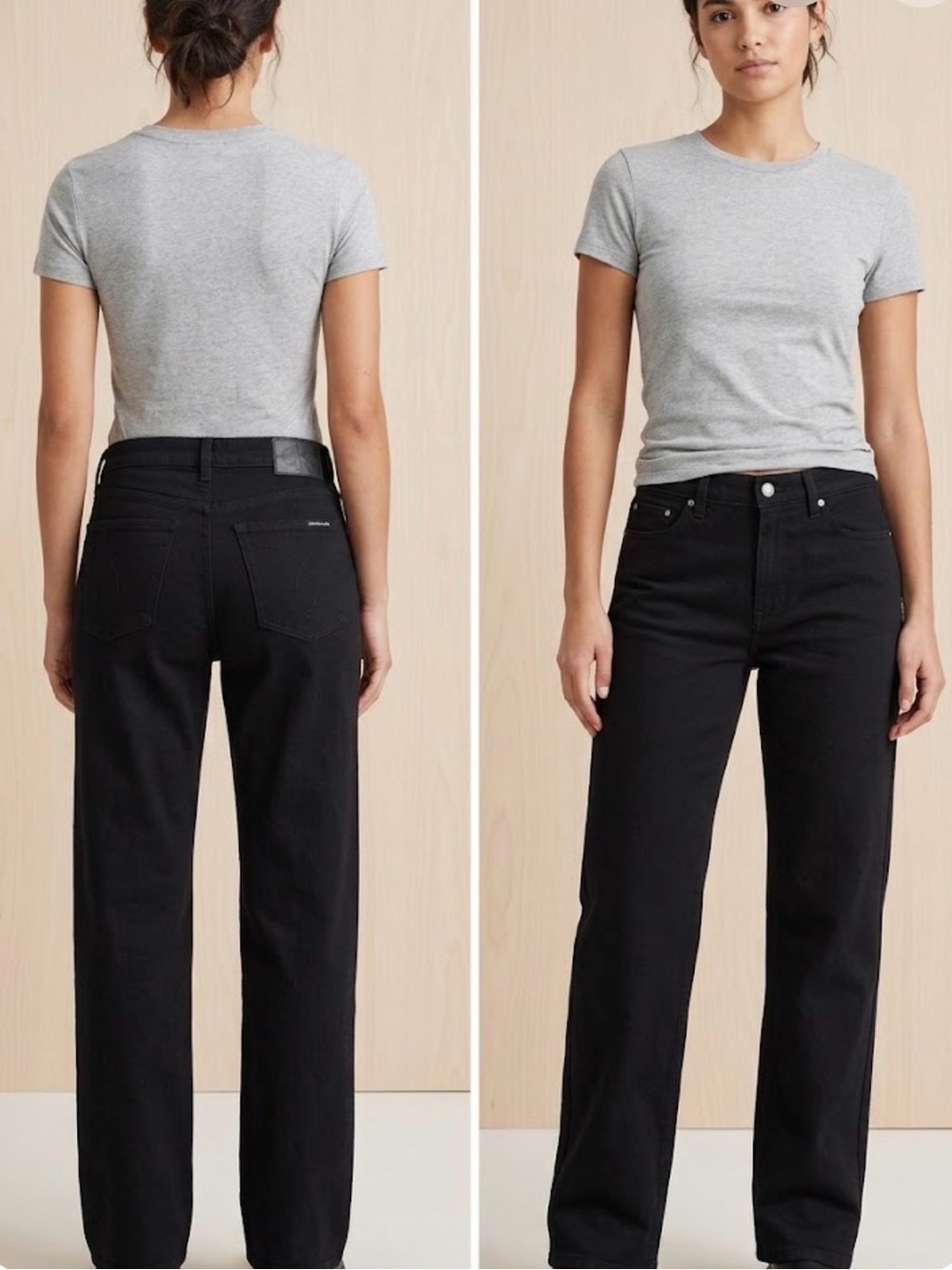 Calvin Klein Straight Leg Jeans in Black
